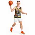 Personalised Richmond Tigers Football Basketball Jersey Melbourne City Skyline Graphic Fierce Mascot Art