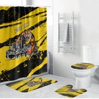 Personalised Richmond Tigers Football Bathroom Set Melbourne City Skyline Graphic Fierce Mascot Art