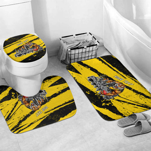 Personalised Richmond Tigers Football Bathroom Set Melbourne City Skyline Graphic Fierce Mascot Art