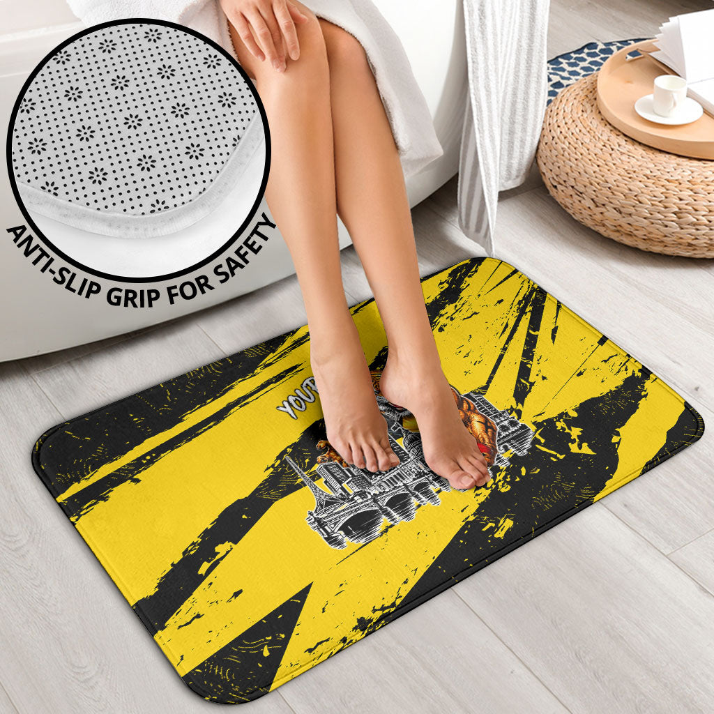 Personalised Richmond Tigers Football Bathroom Set Melbourne City Skyline Graphic Fierce Mascot Art