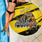 Personalised Richmond Tigers Football Beach Blanket Melbourne City Skyline Graphic Fierce Mascot Art