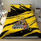 Personalised Richmond Tigers Football Bedding Set Melbourne City Skyline Graphic Fierce Mascot Art