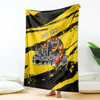 Personalised Richmond Tigers Football Blanket Melbourne City Skyline Graphic Fierce Mascot Art