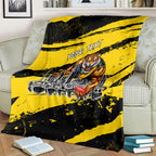 Personalised Richmond Tigers Football Blanket Melbourne City Skyline Graphic Fierce Mascot Art
