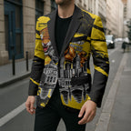 Personalised Richmond Tigers Football Blazer Melbourne City Skyline Graphic Fierce Mascot Art