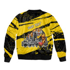 Personalised Richmond Tigers Football Bomber Jacket Melbourne City Skyline Graphic Fierce Mascot Art