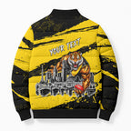 Personalised Richmond Tigers Football Bomber Puffer Jacket Melbourne City Skyline Graphic Fierce Mascot Art