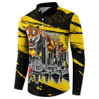 Personalised Richmond Tigers Football Button Sweatshirt Melbourne City Skyline Graphic Fierce Mascot Art