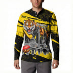 Personalised Richmond Tigers Football Button Sweatshirt Melbourne City Skyline Graphic Fierce Mascot Art