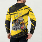 Personalised Richmond Tigers Football Button Sweatshirt Melbourne City Skyline Graphic Fierce Mascot Art