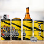 Personalised Richmond Tigers Football 4 in 1 Can Cooler Tumbler Melbourne City Skyline Graphic Fierce Mascot Art
