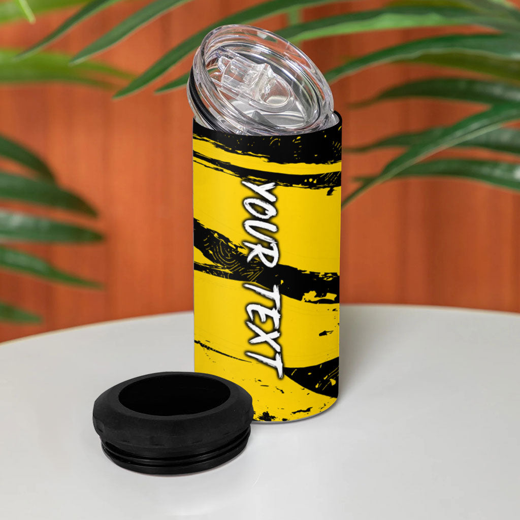 Personalised Richmond Tigers Football 4 in 1 Can Cooler Tumbler Melbourne City Skyline Graphic Fierce Mascot Art
