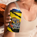 Personalised Richmond Tigers Football 4 in 1 Can Cooler Tumbler Melbourne City Skyline Graphic Fierce Mascot Art