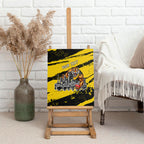 Personalised Richmond Tigers Football Canvas Wall Art Melbourne City Skyline Graphic Fierce Mascot Art