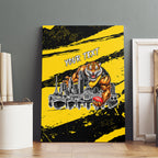 Personalised Richmond Tigers Football Canvas Wall Art Melbourne City Skyline Graphic Fierce Mascot Art