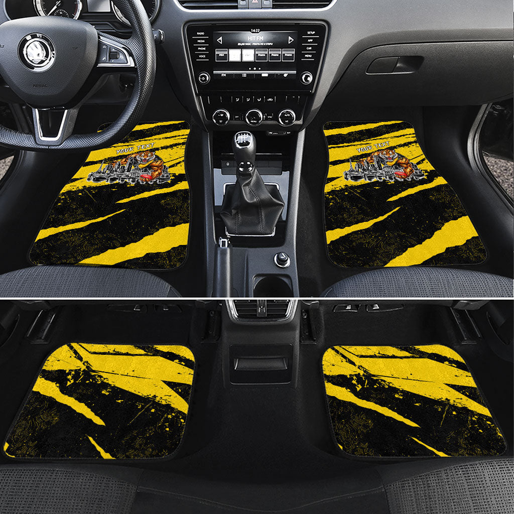 Personalised Richmond Tigers Football Car Mats Melbourne City Skyline Graphic Fierce Mascot Art