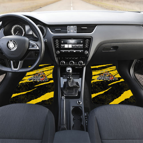 Personalised Richmond Tigers Football Car Mats Melbourne City Skyline Graphic Fierce Mascot Art