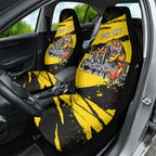 Personalised Richmond Tigers Football Car Seat Cover Melbourne City Skyline Graphic Fierce Mascot Art