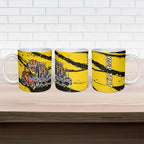 Personalised Richmond Tigers Football Ceramic Mug Melbourne City Skyline Graphic Fierce Mascot Art