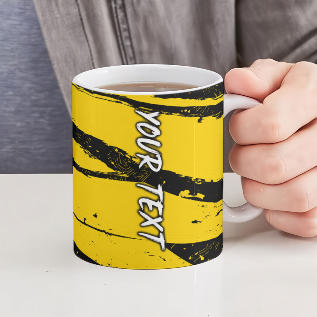 Personalised Richmond Tigers Football Ceramic Mug Melbourne City Skyline Graphic Fierce Mascot Art