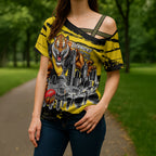 Personalised Richmond Tigers Football Cross Shoulder Shirt Melbourne City Skyline Graphic Fierce Mascot Art