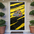 Personalised Richmond Tigers Football Door Cover Melbourne City Skyline Graphic Fierce Mascot Art