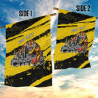 Personalised Richmond Tigers Football Garden Flag Melbourne City Skyline Graphic Fierce Mascot Art