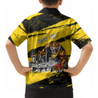 Personalised Richmond Tigers Football Hawaiian Shirt Melbourne City Skyline Graphic Fierce Mascot Art