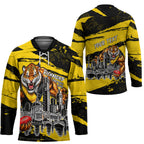 Personalised Richmond Tigers Football Hockey Jersey Melbourne City Skyline Graphic Fierce Mascot Art