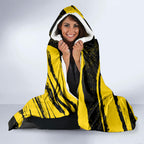 Personalised Richmond Tigers Football Hooded Blanket Melbourne City Skyline Graphic Fierce Mascot Art
