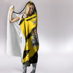 Personalised Richmond Tigers Football Hooded Blanket Melbourne City Skyline Graphic Fierce Mascot Art