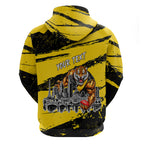 Personalised Richmond Tigers Football Hoodie Melbourne City Skyline Graphic Fierce Mascot Art