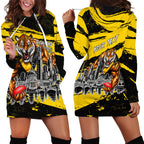 Personalised Richmond Tigers Football Hoodie Dress Melbourne City Skyline Graphic Fierce Mascot Art