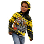 Personalised Richmond Tigers Football Kid Hoodie Melbourne City Skyline Graphic Fierce Mascot Art