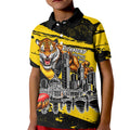 Personalised Richmond Tigers Football Kid Polo Shirt Melbourne City Skyline Graphic Fierce Mascot Art
