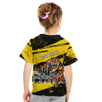 Personalised Richmond Tigers Football Kid T Shirt Melbourne City Skyline Graphic Fierce Mascot Art