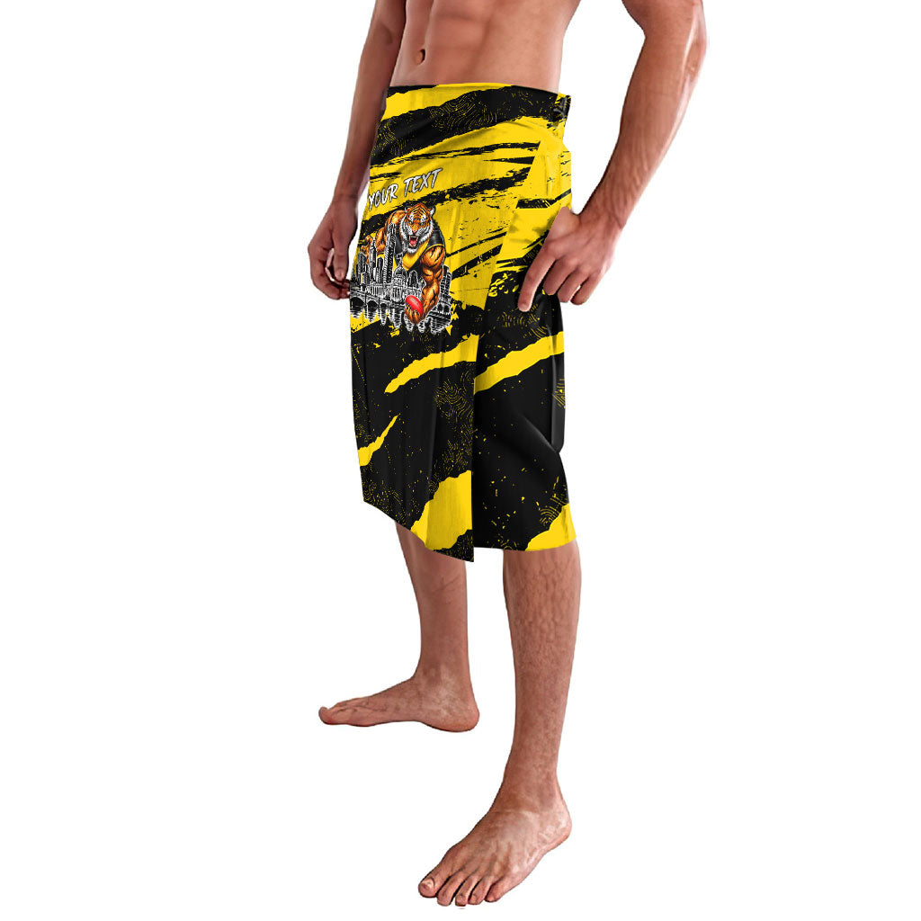 Personalised Richmond Tigers Football Lavalava Melbourne City Skyline Graphic Fierce Mascot Art