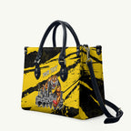 Personalised Richmond Tigers Football Leather Bag Melbourne City Skyline Graphic Fierce Mascot Art