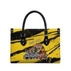 Personalised Richmond Tigers Football Leather Bag Melbourne City Skyline Graphic Fierce Mascot Art