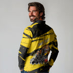 Personalised Richmond Tigers Football Long Sleeve Polo Shirt Melbourne City Skyline Graphic Fierce Mascot Art
