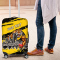 Personalised Richmond Tigers Football Luggage Cover Melbourne City Skyline Graphic Fierce Mascot Art
