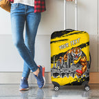 Personalised Richmond Tigers Football Luggage Cover Melbourne City Skyline Graphic Fierce Mascot Art
