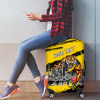 Personalised Richmond Tigers Football Luggage Cover Melbourne City Skyline Graphic Fierce Mascot Art