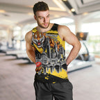 Personalised Richmond Tigers Football Men Tank Top Melbourne City Skyline Graphic Fierce Mascot Art