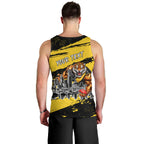 Personalised Richmond Tigers Football Men Tank Top Melbourne City Skyline Graphic Fierce Mascot Art