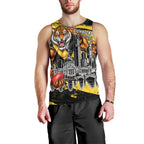 Personalised Richmond Tigers Football Men Tank Top Melbourne City Skyline Graphic Fierce Mascot Art