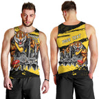 Personalised Richmond Tigers Football Men Tank Top Melbourne City Skyline Graphic Fierce Mascot Art