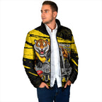 Personalised Richmond Tigers Football Padded Jacket Melbourne City Skyline Graphic Fierce Mascot Art