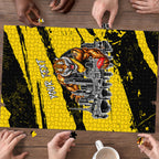 Personalised Richmond Tigers Football Puzzle Melbourne City Skyline Graphic Fierce Mascot Art
