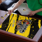Personalised Richmond Tigers Football Puzzle Melbourne City Skyline Graphic Fierce Mascot Art